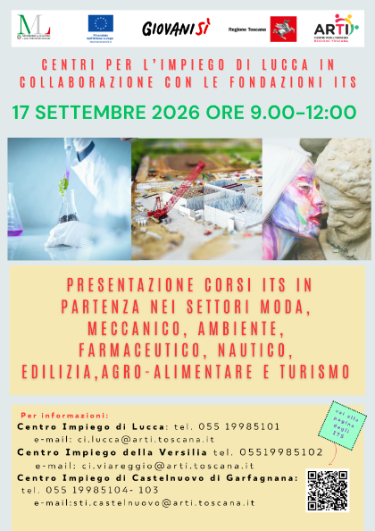 PRESENTAZIONE CORSI ITS - CENTRI PER L'IMPIEGO DI LUCCA IN COLLABORAZIONE CON LE FONDAZIONI ITS