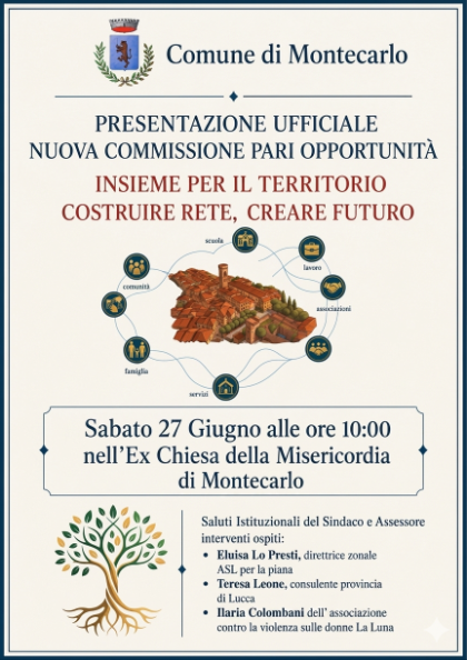 Nuova Commissione Pari Opportunità - Ex Chiesa della Misericordia - 27 giugno 2026