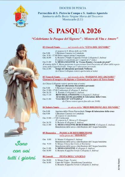 Programma Santa Pasqua 2026 - Diocesi di Pescia