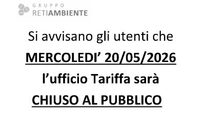 Cartello - Chiusura sportello tariffa